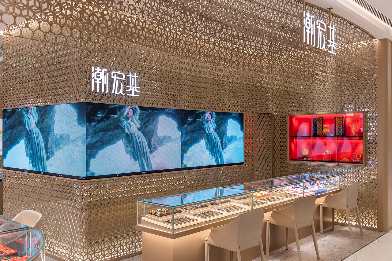 潮宏基西安赛格店铺拍摄