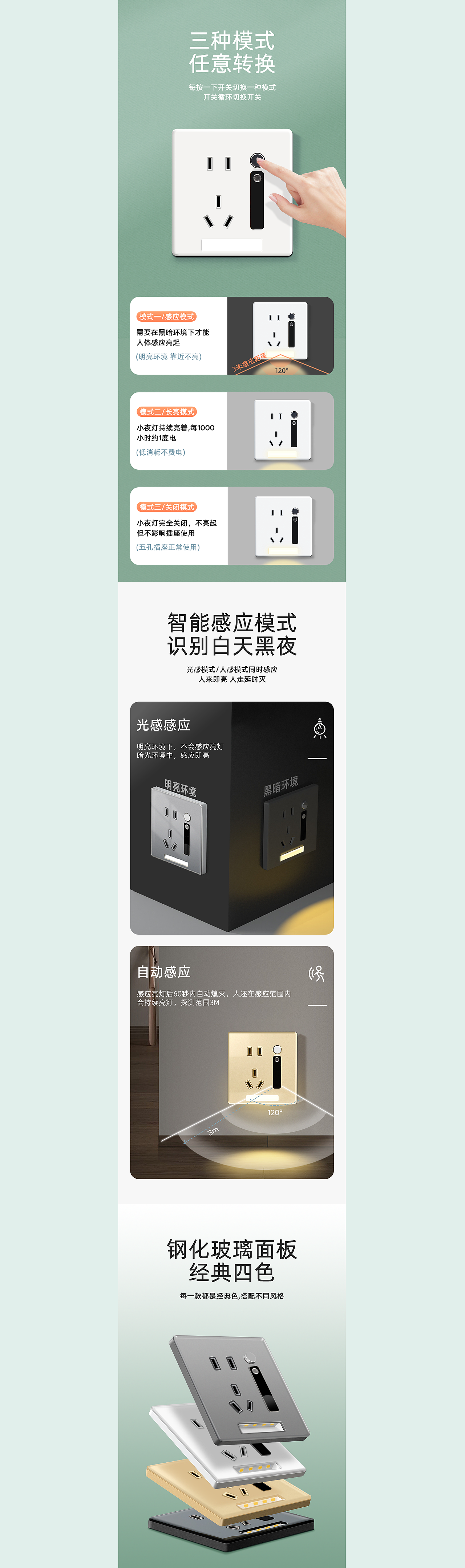 开关插座类-五孔小夜灯（图ZMzU3MTE1NzE2） - 电商 - 站酷设计师小九兔原创素材 - 站酷ZCOOL