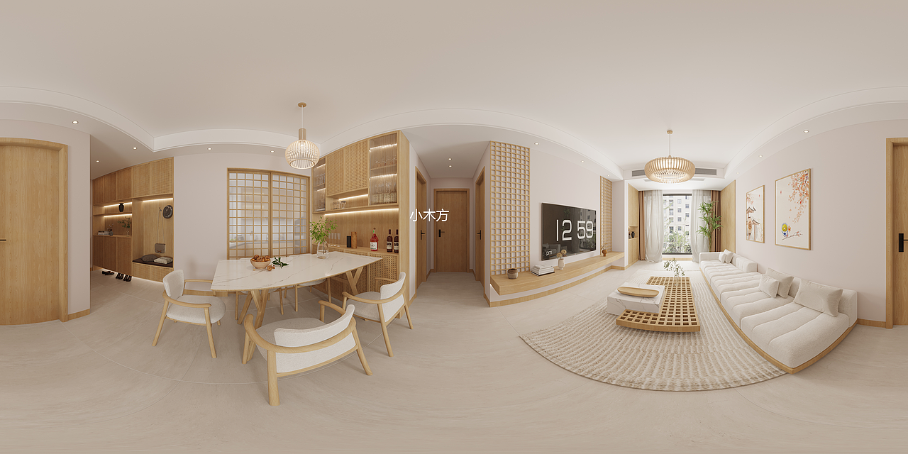 原木风客餐厅家装效果图（图ZMzYwNjYwMjA0） - 家装设计 - 站酷设计师小陶13083491266原创素材 - 站酷ZCOOL