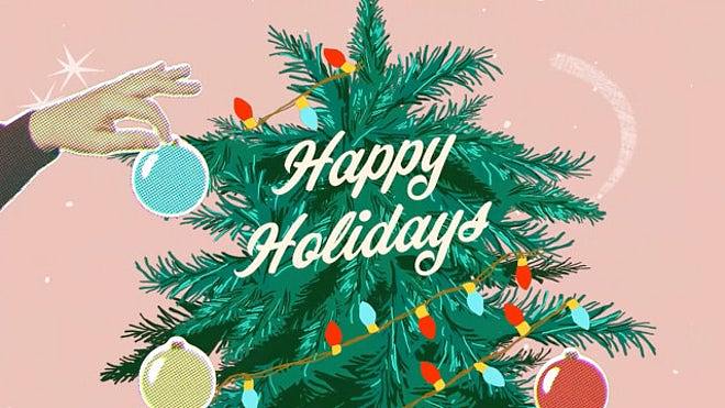 PR模板 | 手工拼贴动画圣诞树装饰礼物全屏标题介绍