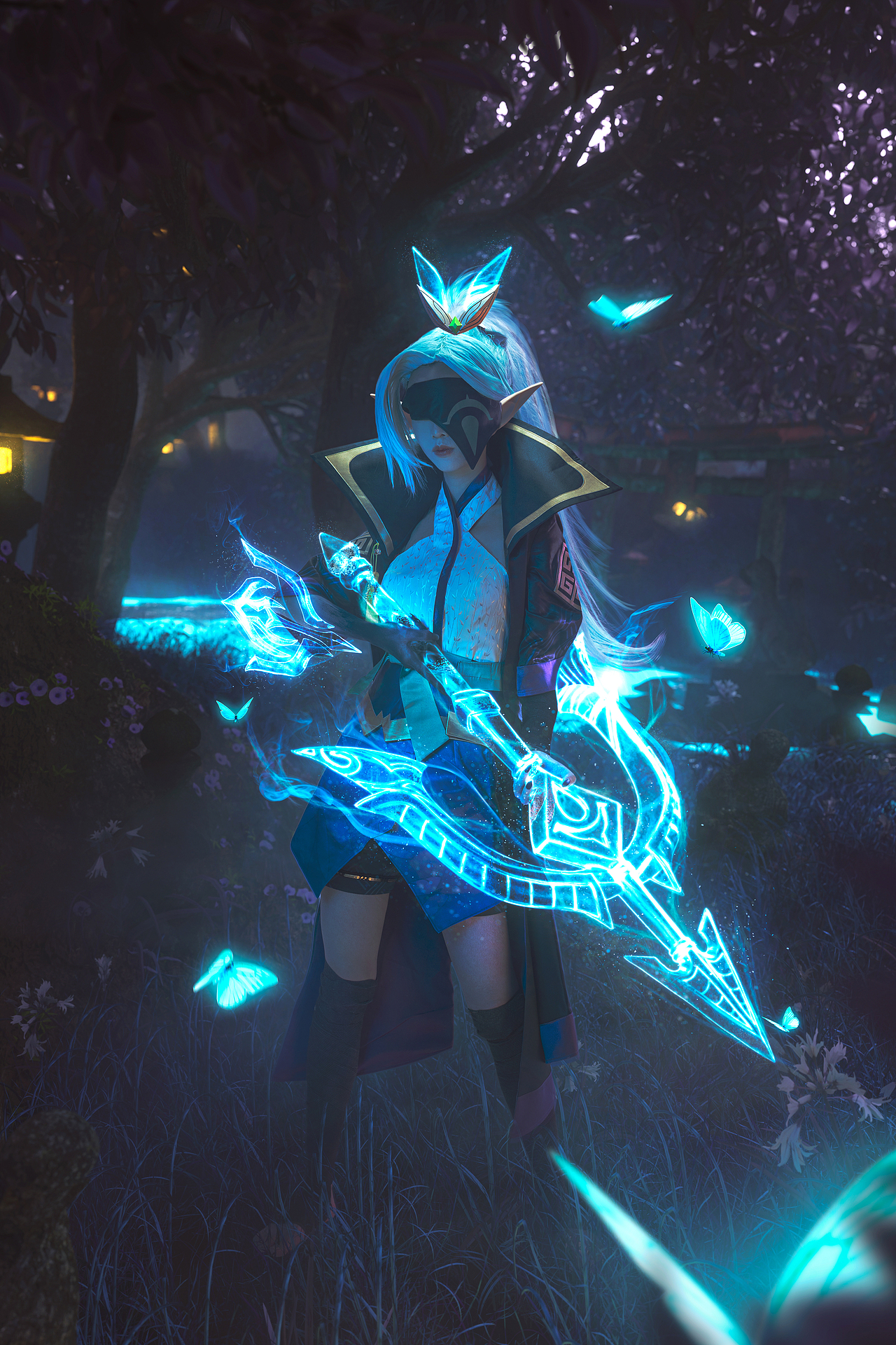 【cos】LOL-灵魂莲华—薇恩，3D+真人cos摄影后期