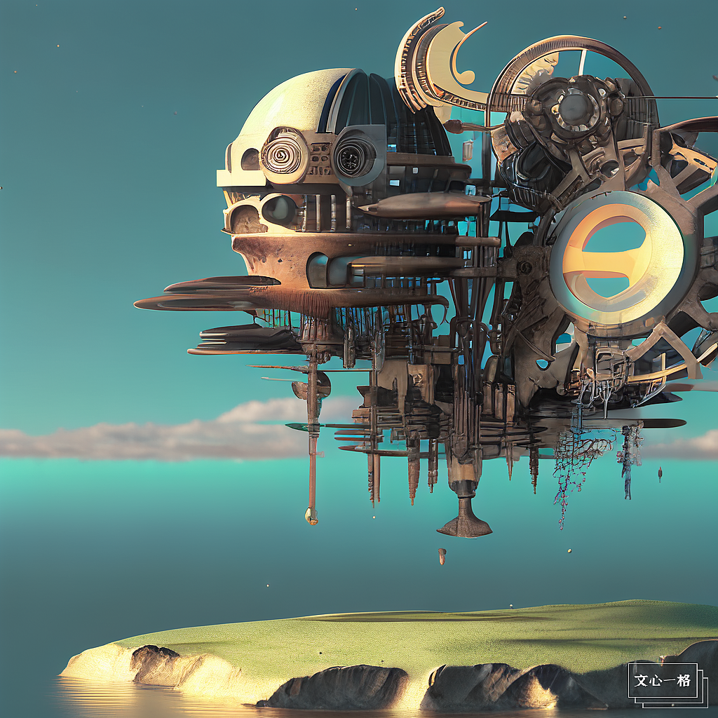 漂浮在空中的机械岛屿