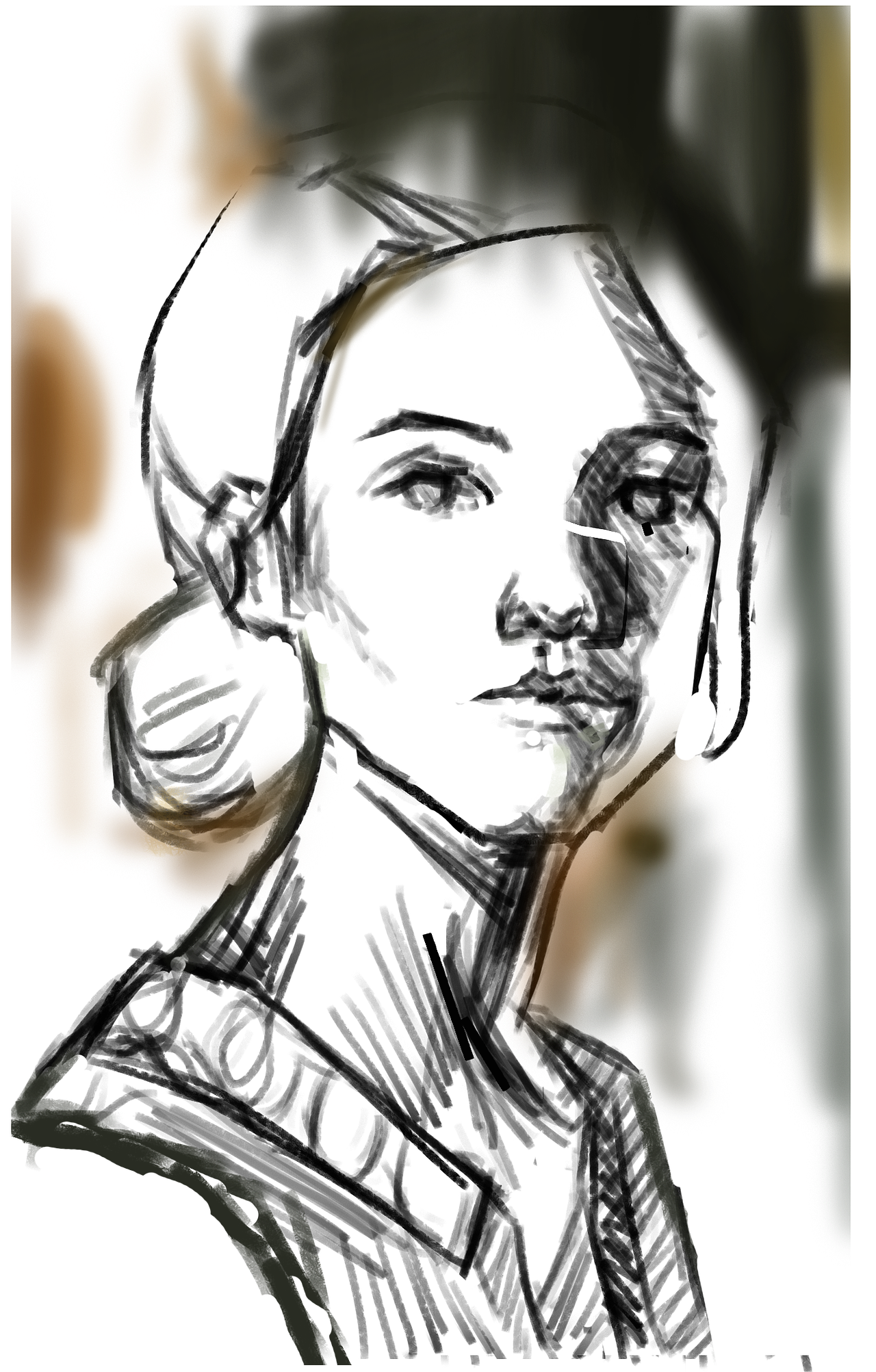 成熟气质少女临摹