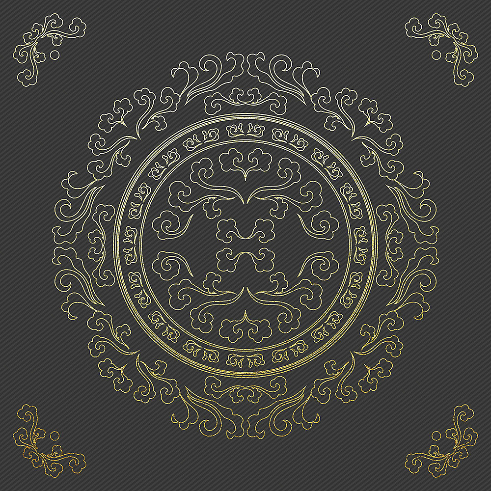 原创中式吉祥纹祥云莲花纹样