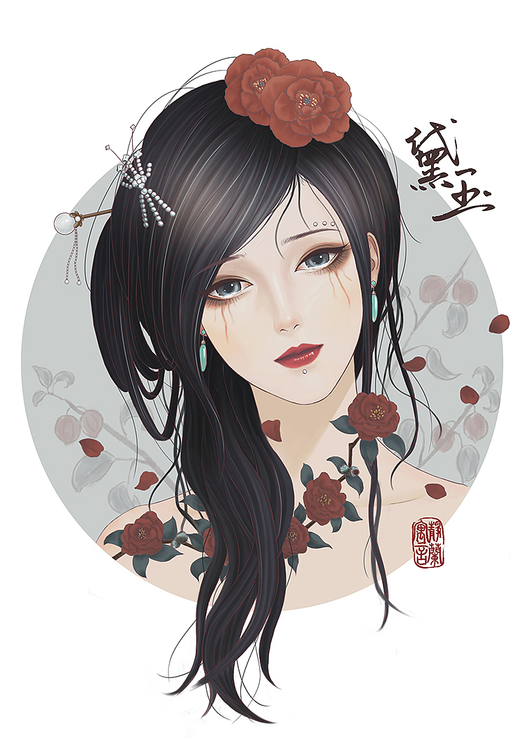 金陵十二钗_黛玉（图ZMzMxNzc2Mjc2） - 创作习作 - 站酷设计师静兰寓言原创素材 - 站酷ZCOOL