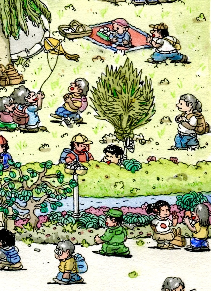 不打稿画画|逛公园