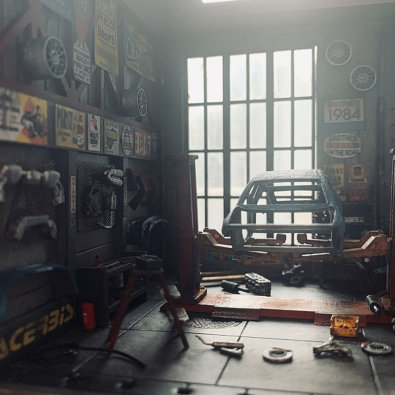 64比例迷你微缩场景模型 - 美式风格维修车间（图ZMzI2NDE4MDc2） - 其他手工艺 - 站酷设计师玩手工的饼哥原创素材 - 站酷ZCOOL