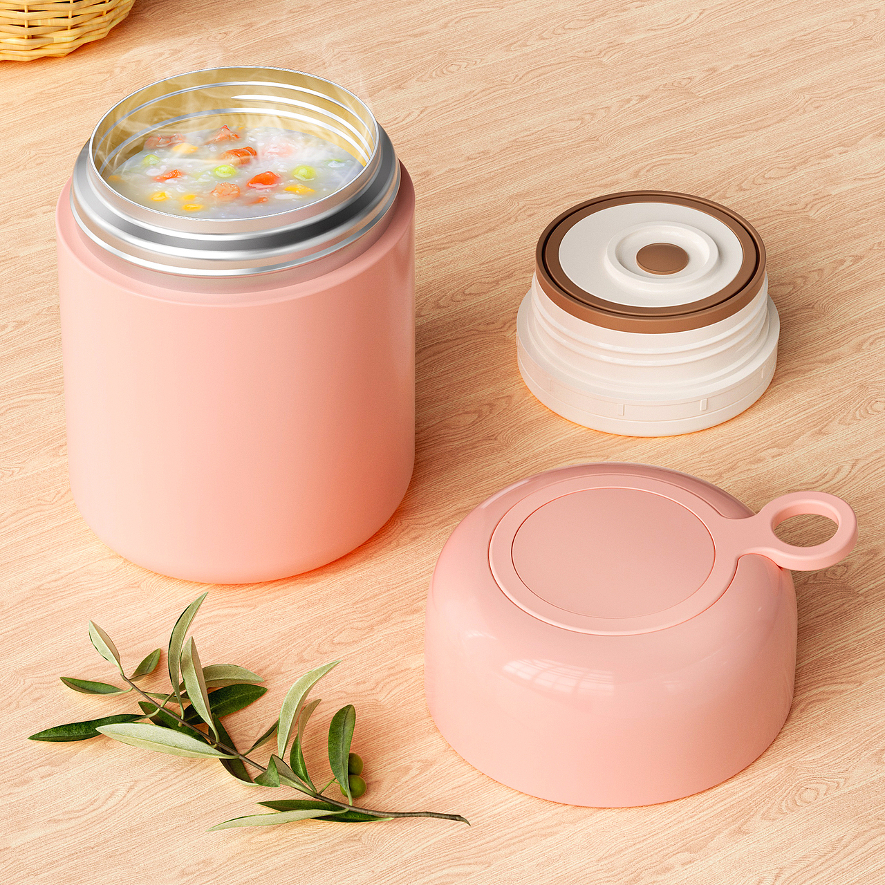 产品渲染-焖烧杯