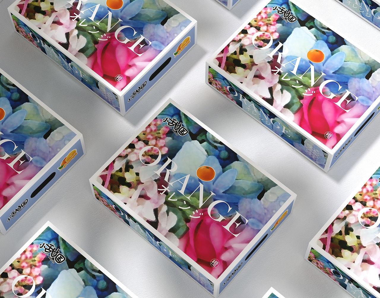 小清新插画INS风橙子包装盒、水果通用包装、唯美风