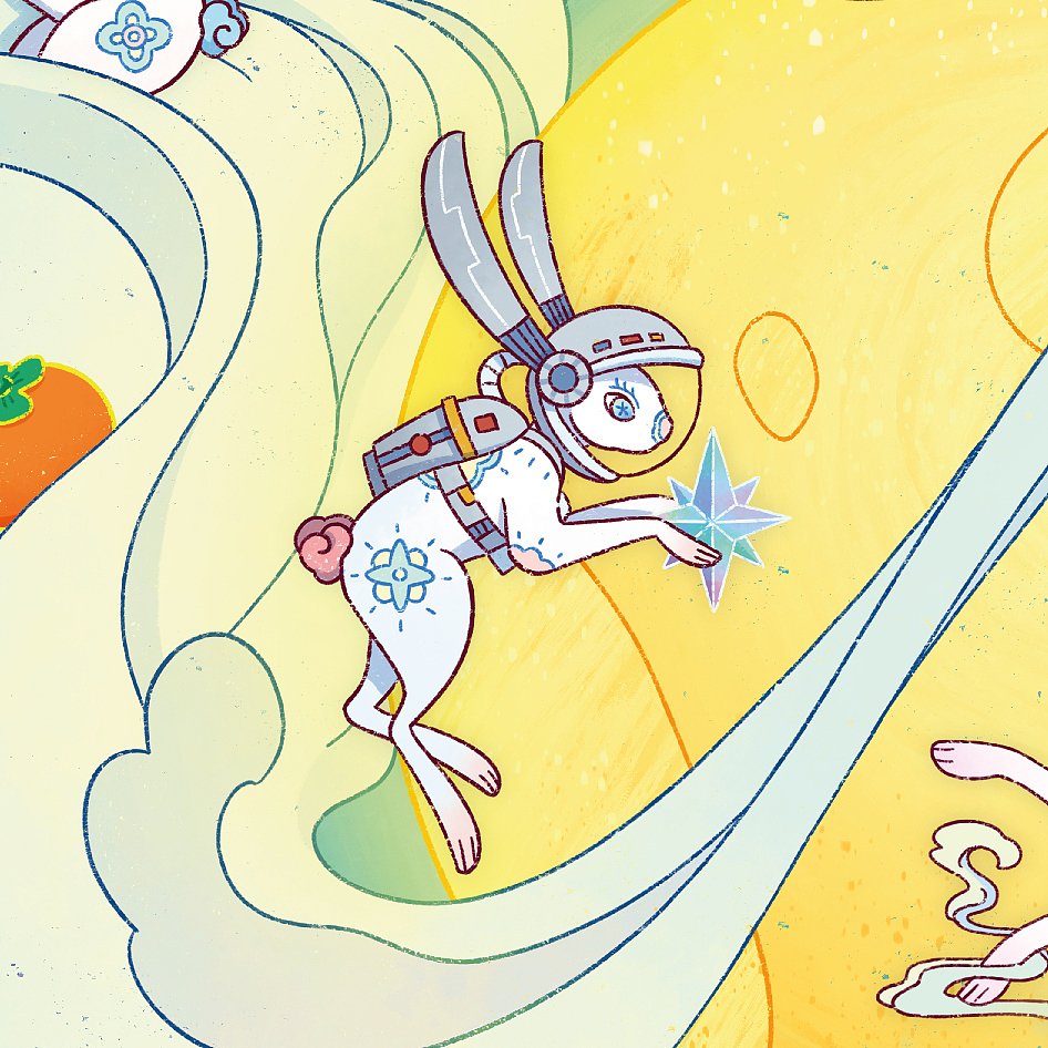 朗廷酒店2023明月饼包装插画设计