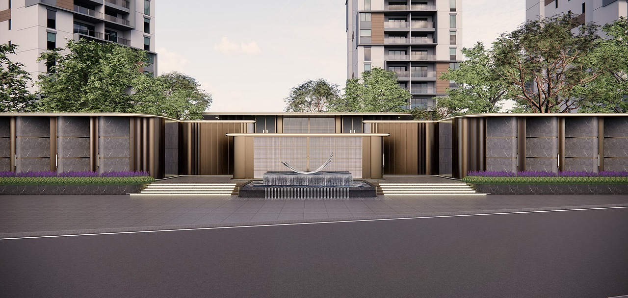 金茂府大门SU模型下载（图ZMzU2NzE2NjIw） - 景观设计 - 站酷设计师素模网原创素材 - 站酷ZCOOL