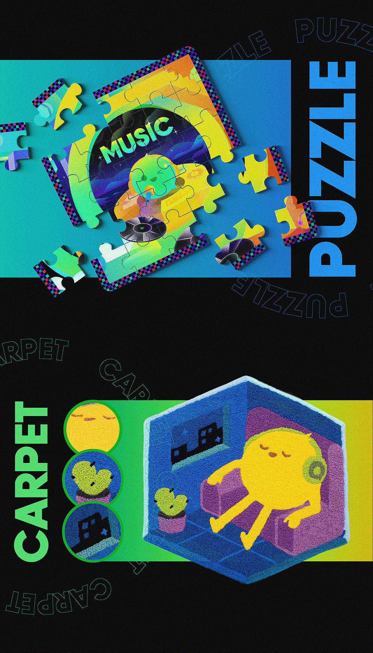 INCEPTION OF MUSIC ｜ 2021下半年设计周（图ZMjk2ODExMTk2） - 商业插画 - 站酷设计师肉肉的肉肉吖原创素材 - 站酷ZCOOL