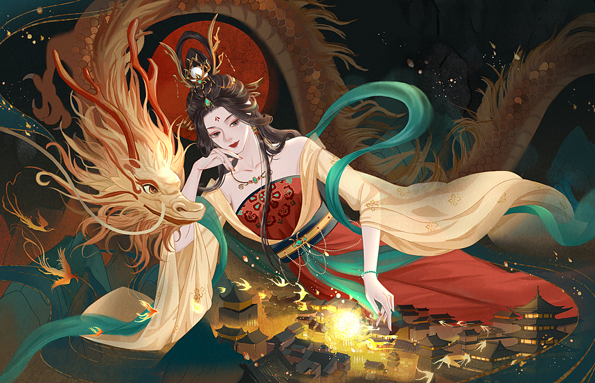 龙年女神（图ZMzY1ODYzODM2） - 创作习作 - 站酷设计师绘嘟嘟原创素材 - 站酷ZCOOL