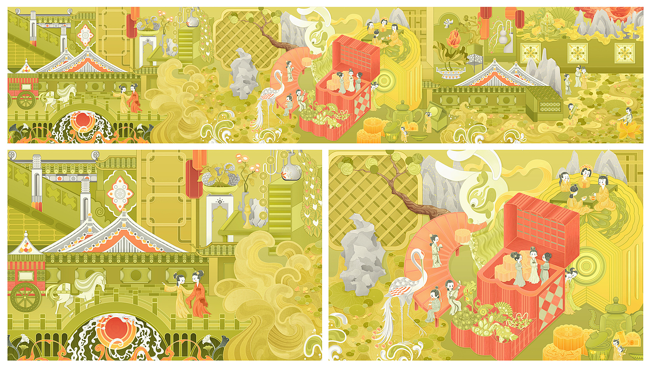 宫廷中秋节长卷（图ZMzYzNDIxNzg4） - 商业插画 - 站酷设计师浊四原创素材 - 站酷ZCOOL