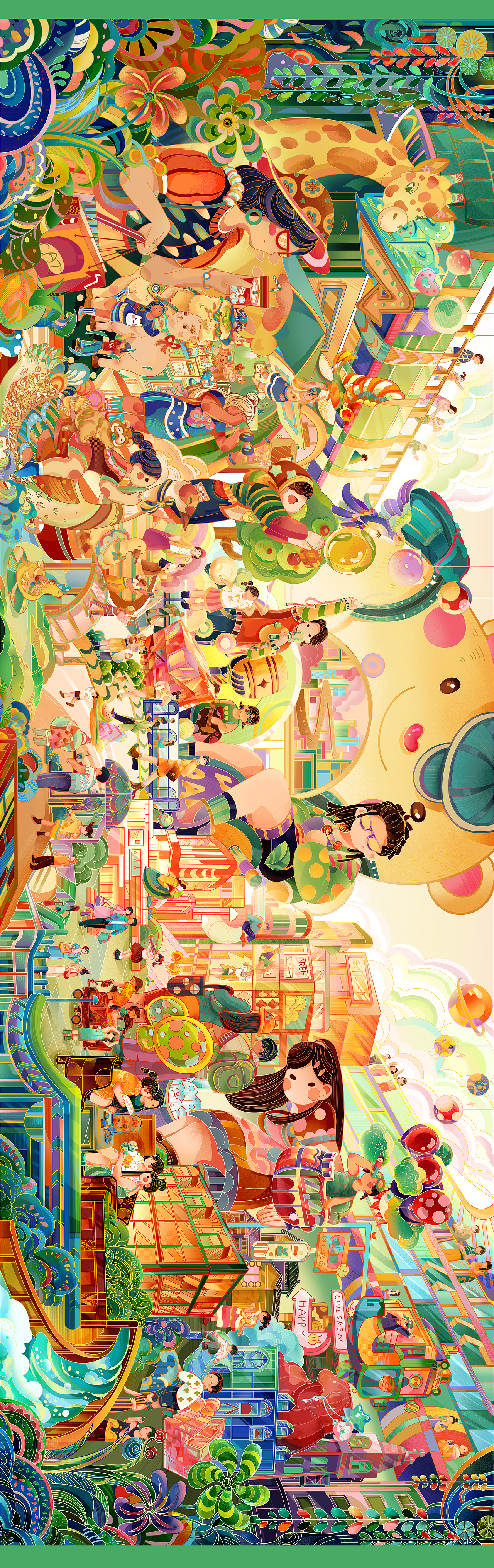 商场KV插画主视觉—梦幻嘉年华（图ZMzU3NDA2NTc2） - 商业插画 - 站酷设计师赤鸡白雉原创素材 - 站酷ZCOOL