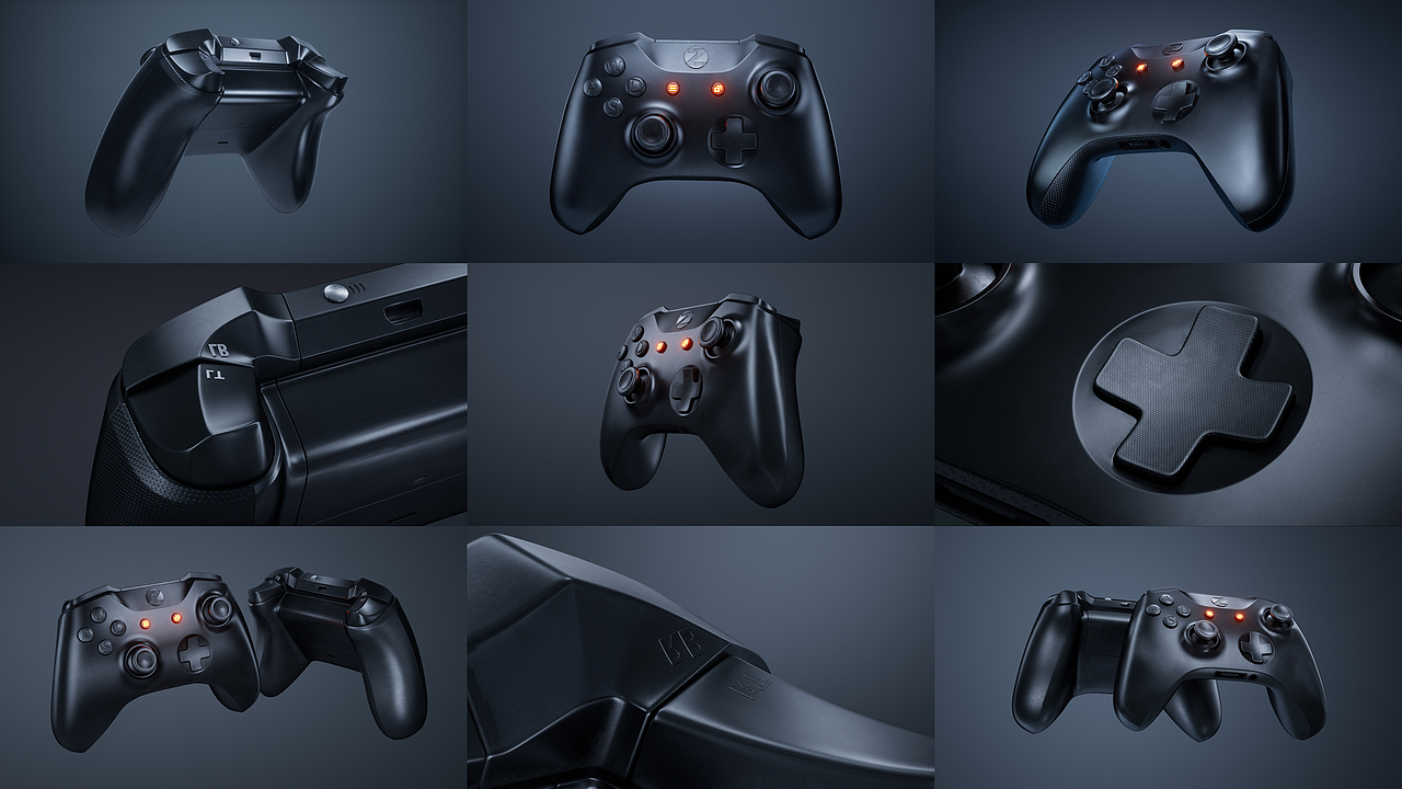 游戏手柄 暗调打光