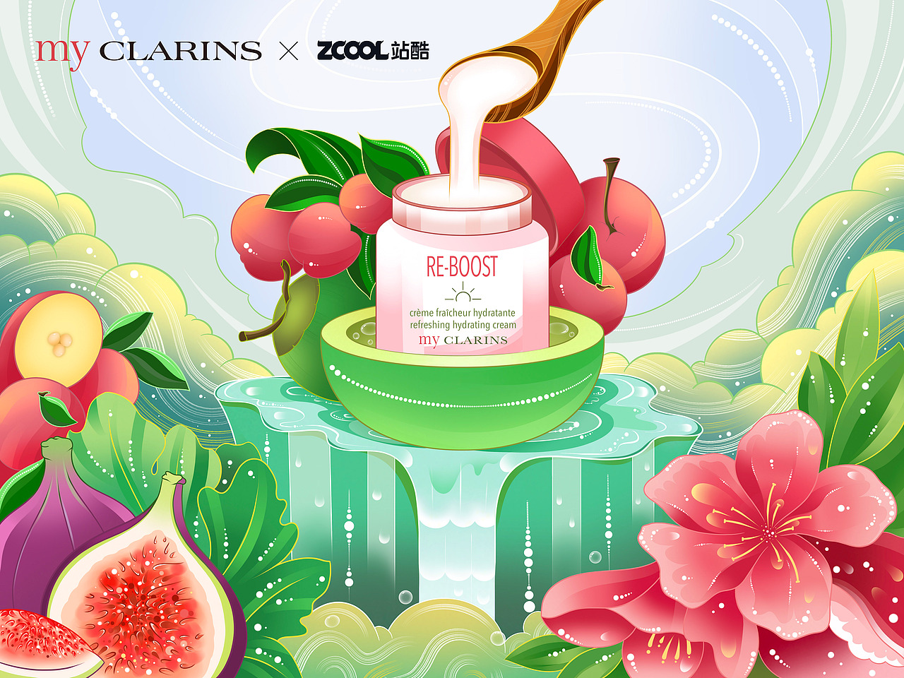 好食肌长绽放 myCLARINS【美肌植愈记】-《邂逅自然》（图ZMzQ1OTg4NDU2） - 海报 - 站酷设计师樊樊阿原创素材 - 站酷ZCOOL