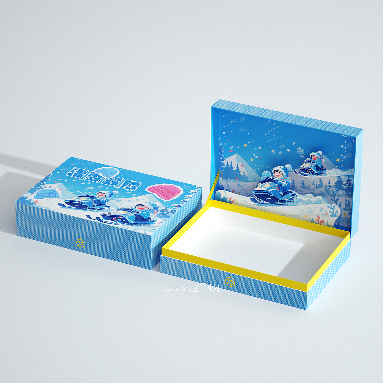 趣味立体插画 l 礼盒——滑雪冒险系列