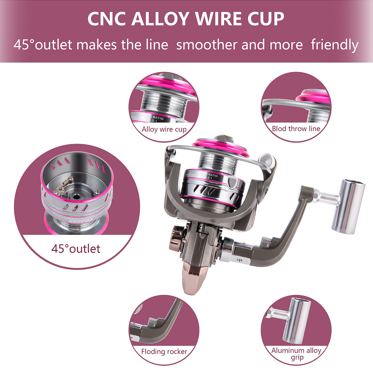 海竿轮 钓鱼轮 路亚鱼线渔轮 亚马逊主图 3000型号