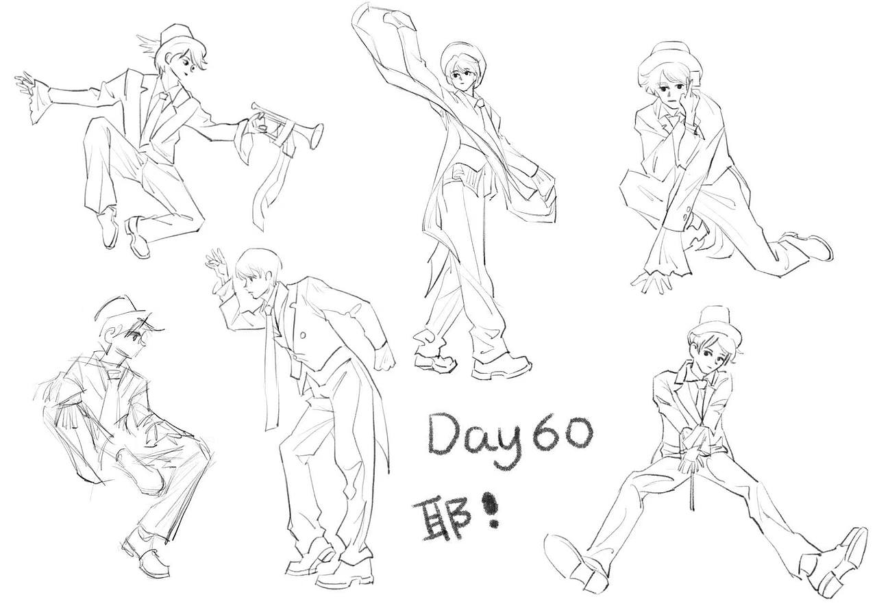 Day60@速寫班長#速寫60天挑戰(zhàn)賽（圖ZMjk5MzQ0OTg4） - 創(chuàng)作習(xí)作 - 站酷設(shè)計師罐罐U_U原創(chuàng)素材 - 站酷ZCOOL