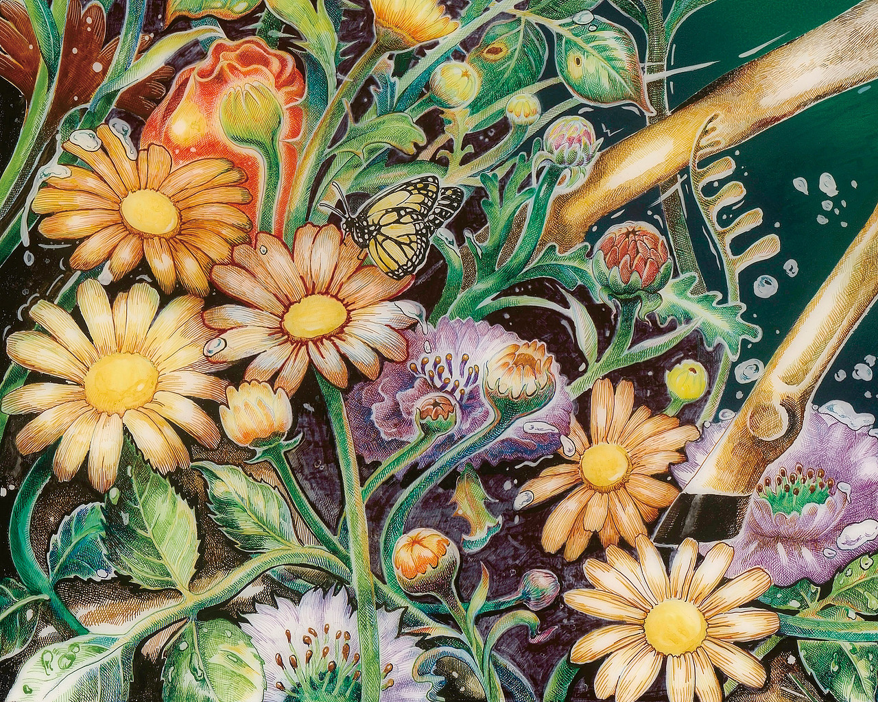 《孕育-鹿妈妈》绘画作品与应用