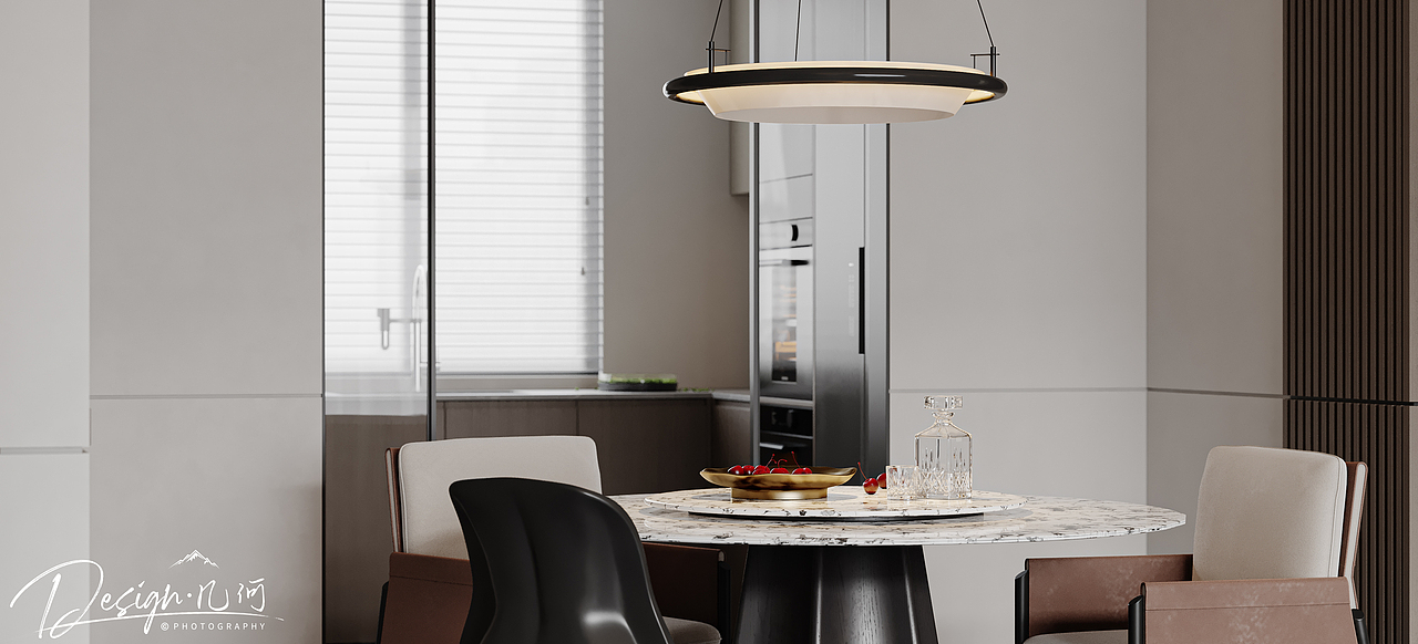 几何空间视觉表现 | 融创淮河一号现代客餐厅