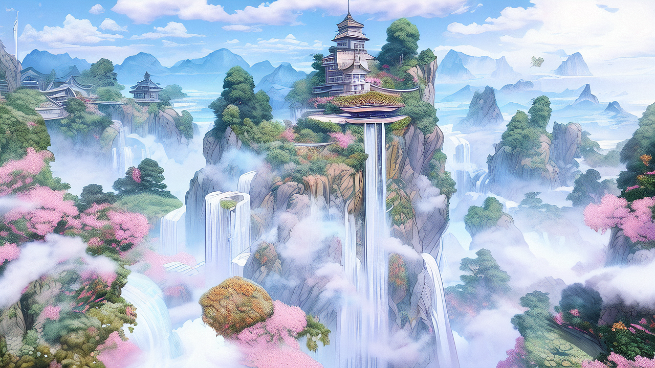 仙侠场景（二十一）（图ZMzY3NjIyMzI0） - AI作品 - 站酷设计师煜辰PandaMaster原创素材 - 站酷ZCOOL