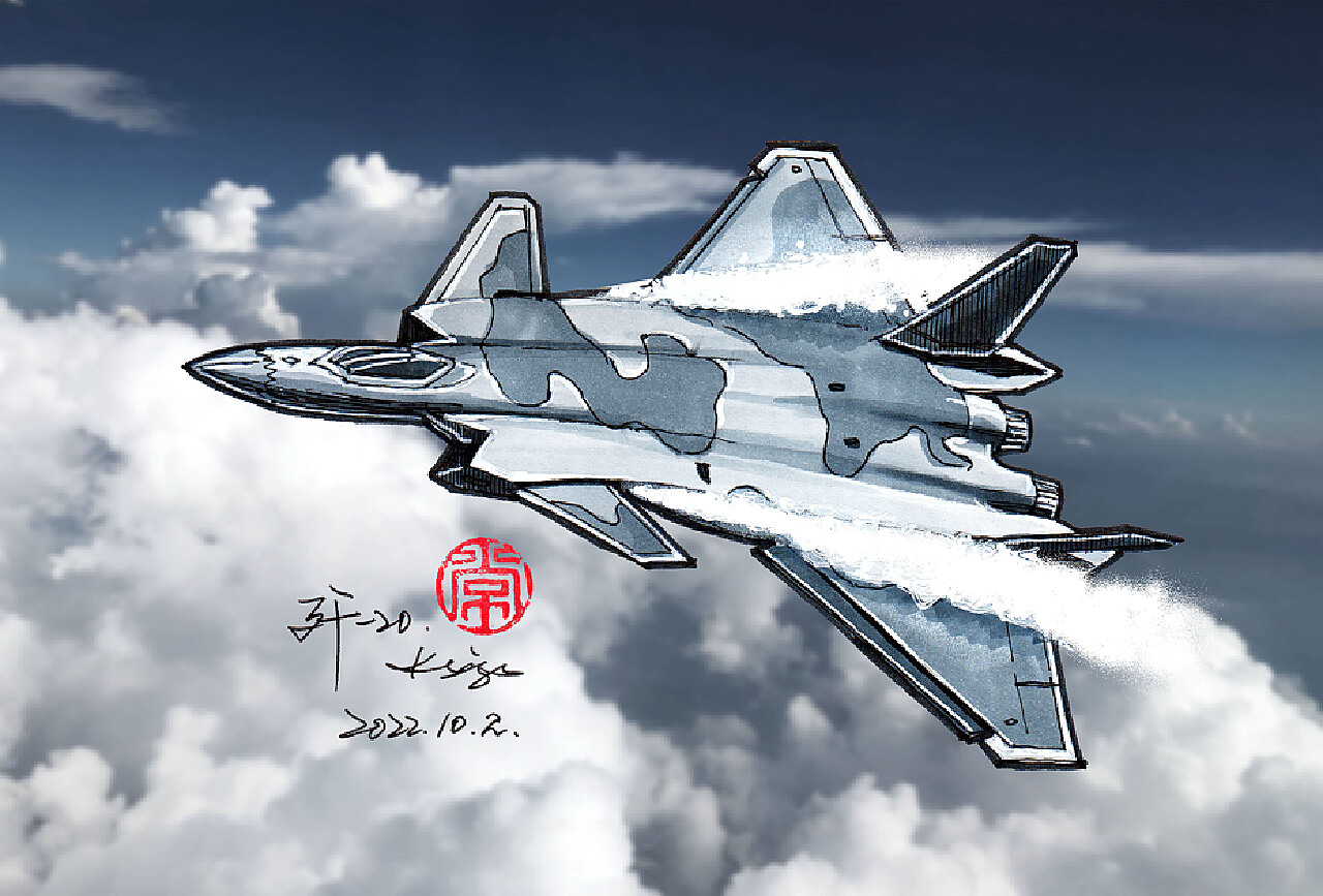 一些军事题材飞机手绘|纯艺术|绘画|小基XOP1 - 原创作品 - 站酷 (ZCOOL)