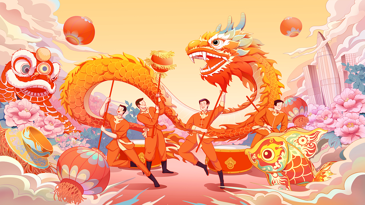 新年插画丨庆丰年（图ZMzYwODk4MzQ4） - 商业插画 - 站酷设计师菜菜的匣子原创素材 - 站酷ZCOOL