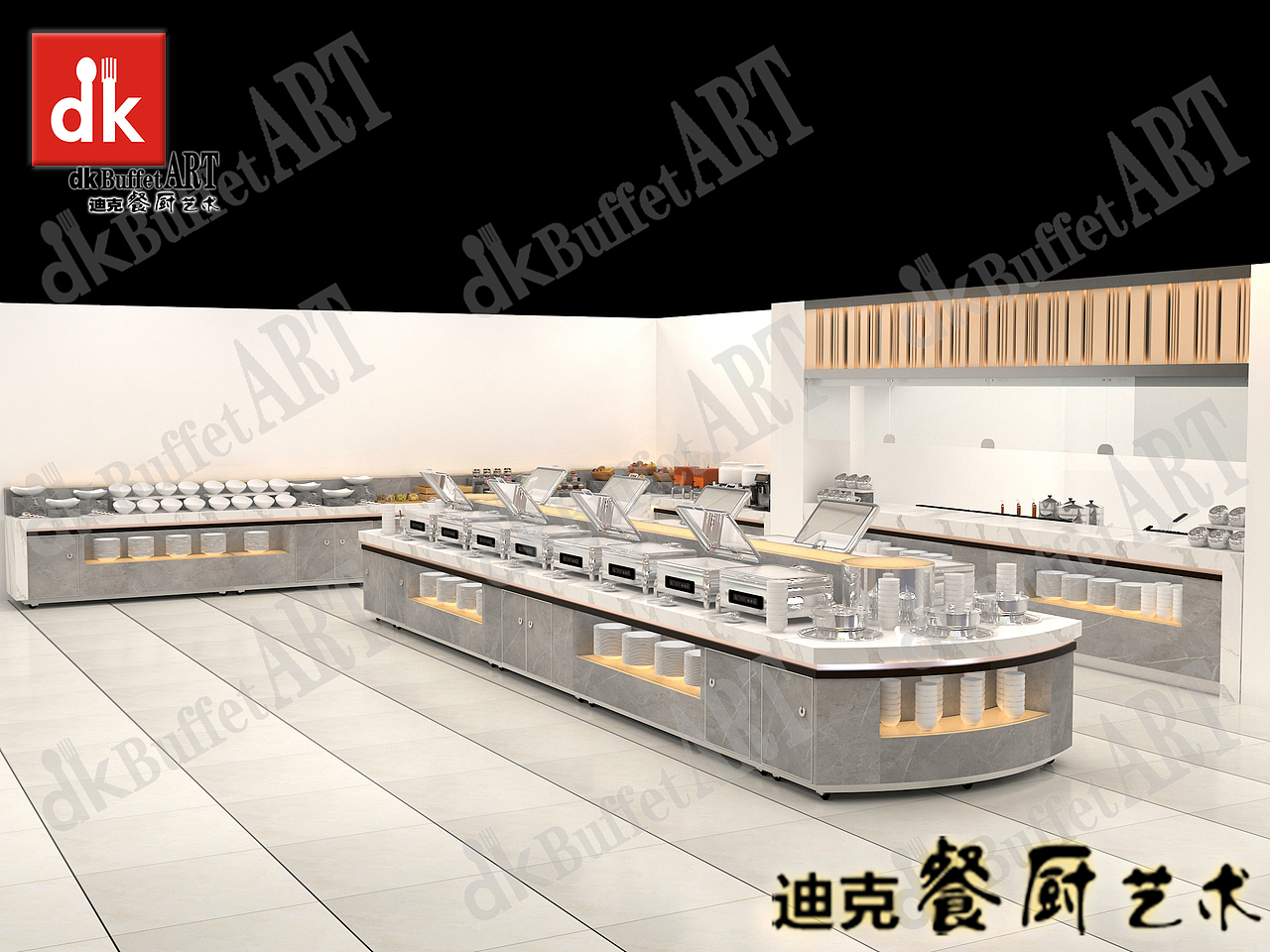 内蒙古京科电厂食堂自助餐台设计