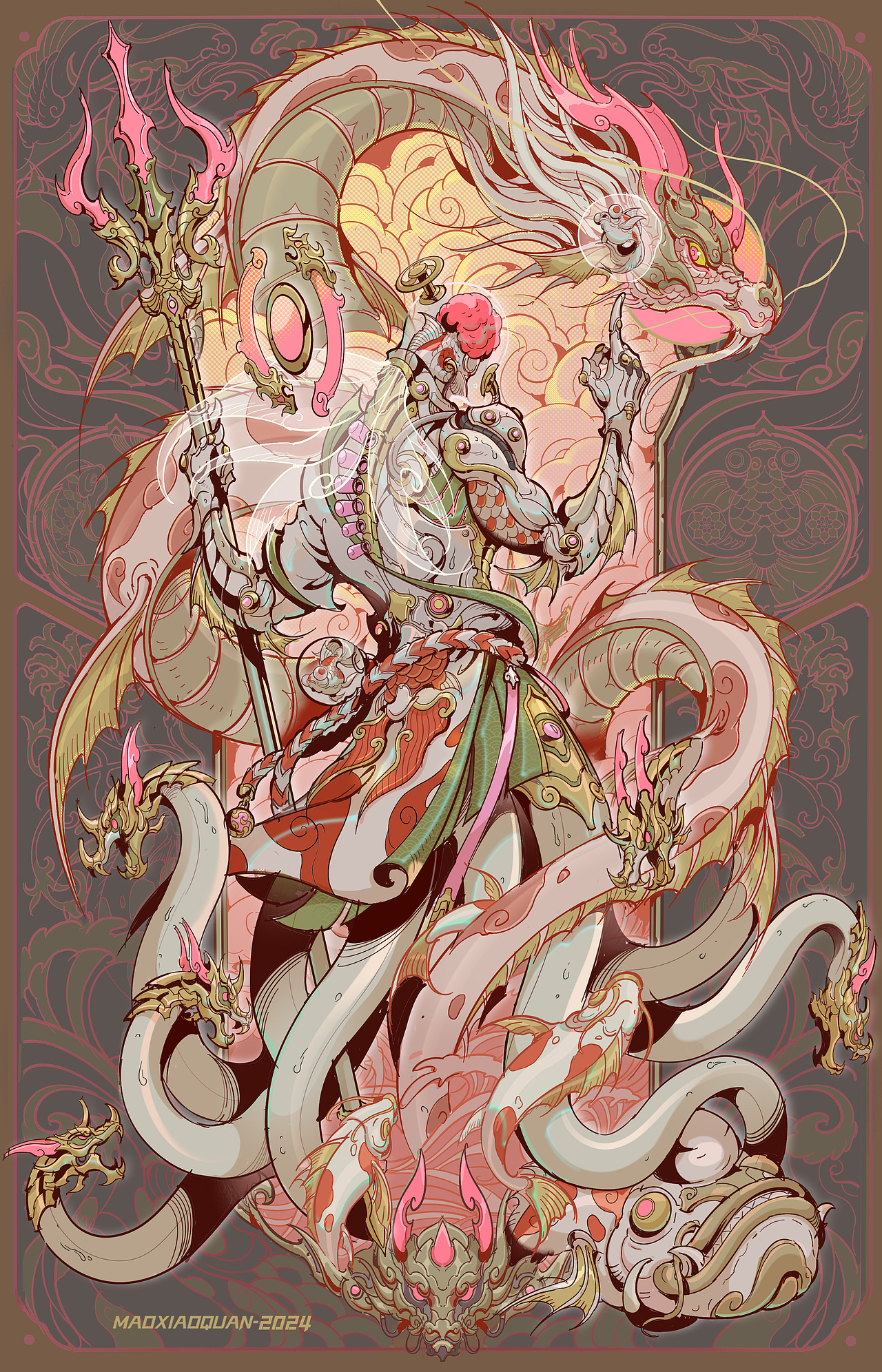 新年贺图《鲤跃龙门》