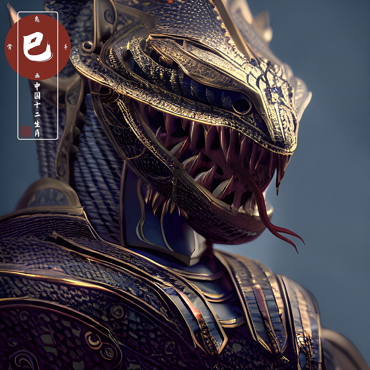 《创意十二生肖——盔甲奇兵》ai绘画伟大的辅助工具!