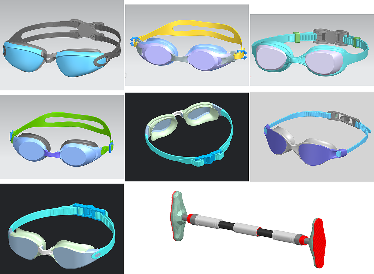 建模 泳镜 溜冰鞋 手机支架 拍摄支架 电器