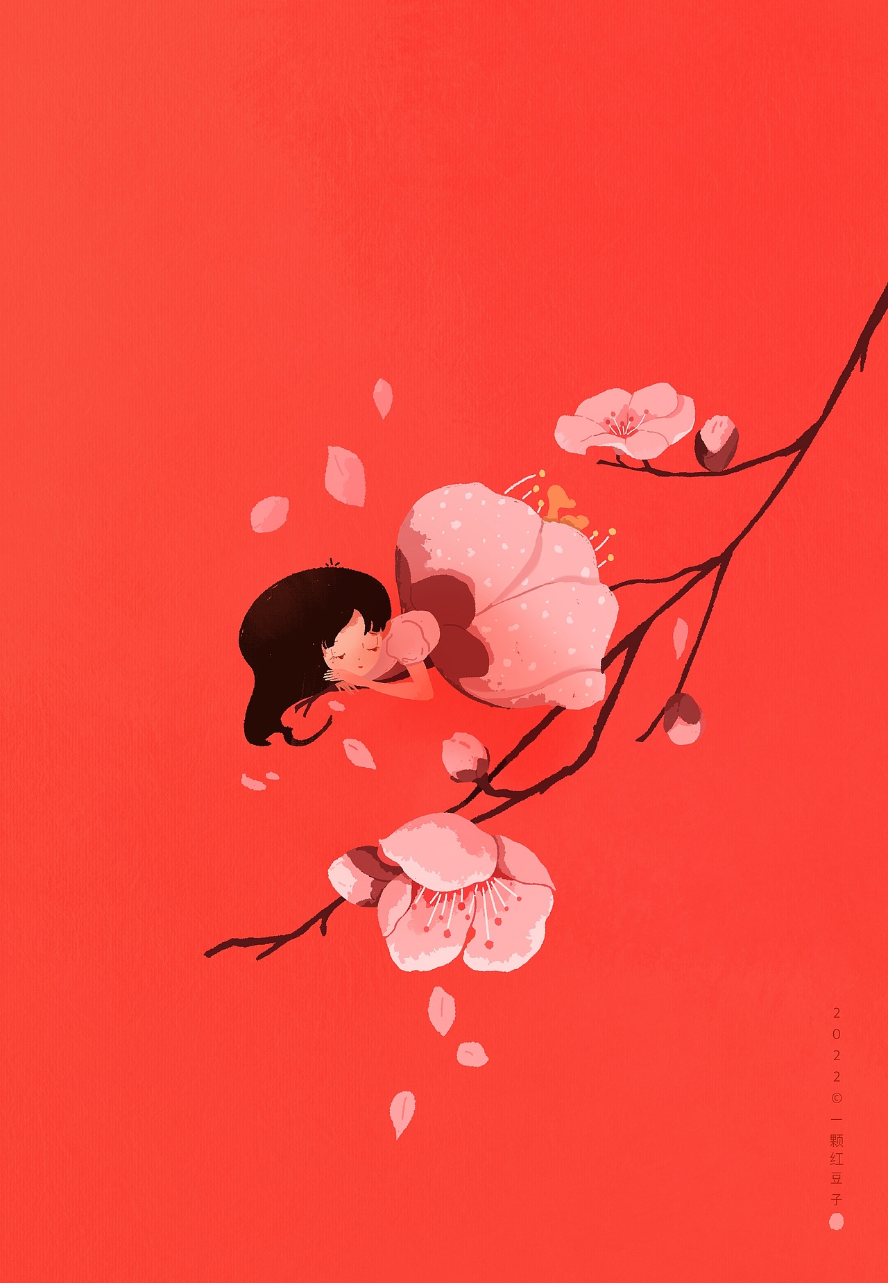 一朵花的旅行（图ZMzUwMTc2NzQ0） - 艺术插画 - 站酷设计师一颗红豆子h原创素材 - 站酷ZCOOL