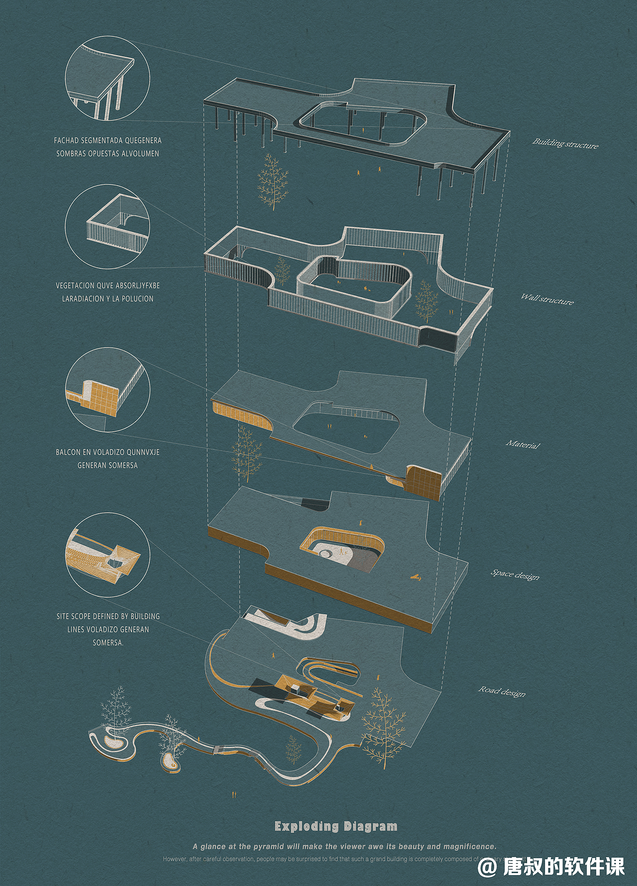 学员作品—爆炸分析图（图ZMzMwMjM4MDky） - 建筑设计 - 站酷设计师唐叔的软件课原创素材 - 站酷ZCOOL