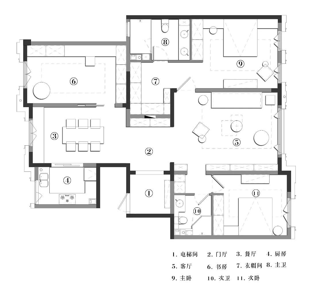 160㎡极简风私人化住宅,以光影打造都市现代氧气居所