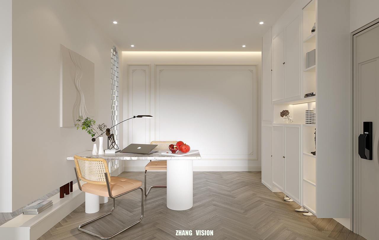 格林绿城·轻法奶油风平层（图ZMzE3Nzg5MTA0） - 家装设计 - 站酷设计师ZORO丨VISION原创素材 - 站酷ZCOOL