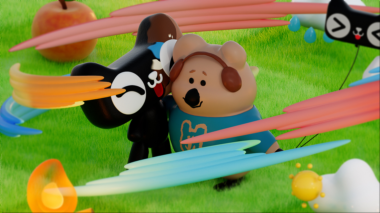 天猫双11拥抱多彩生活LineFriends和柿子椒熊三维动画