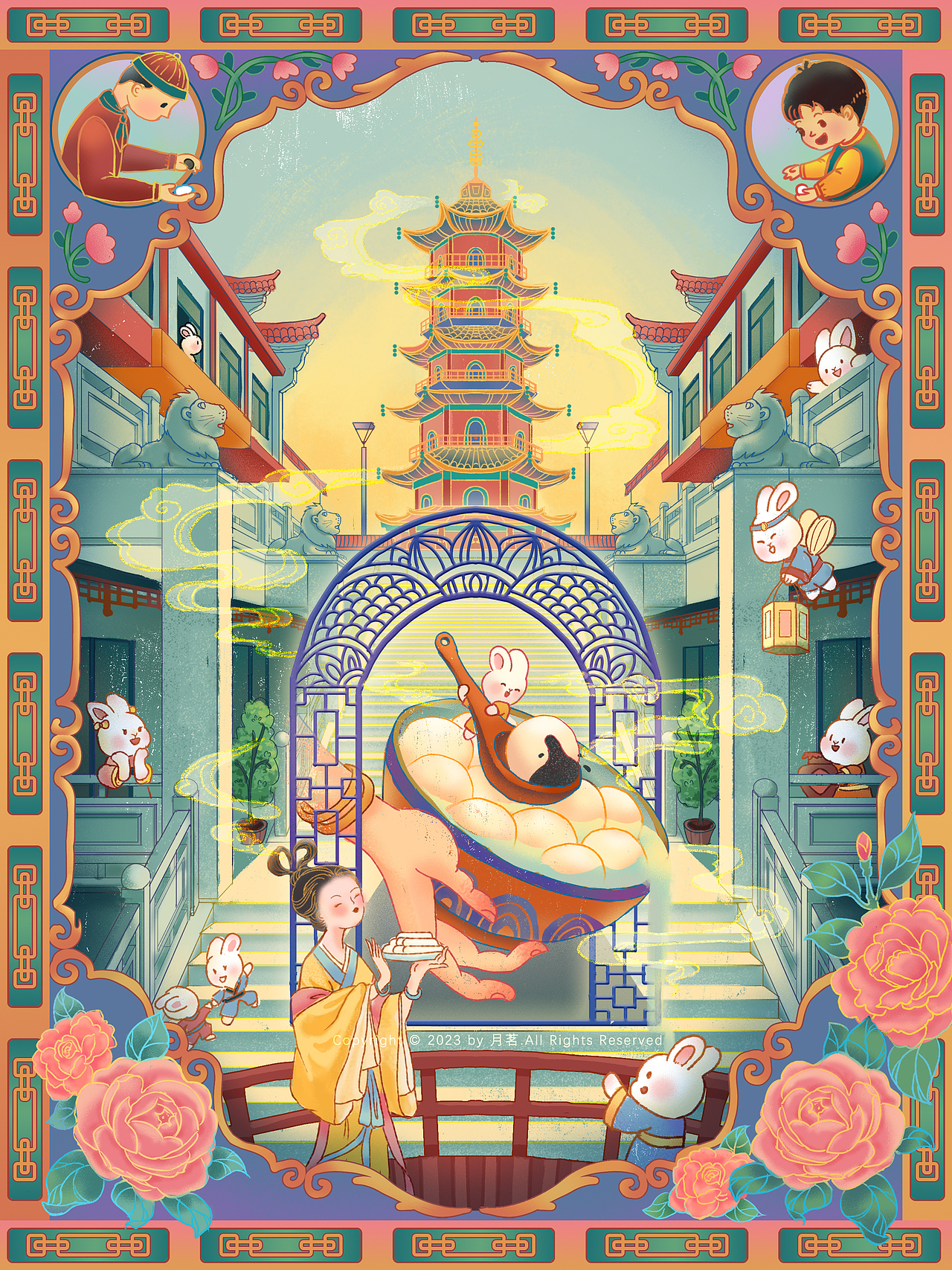 印象城市--记忆中的城隍庙（图ZMzUxMjkyMjky） - 绘本 - 站酷设计师月茗原创素材 - 站酷ZCOOL