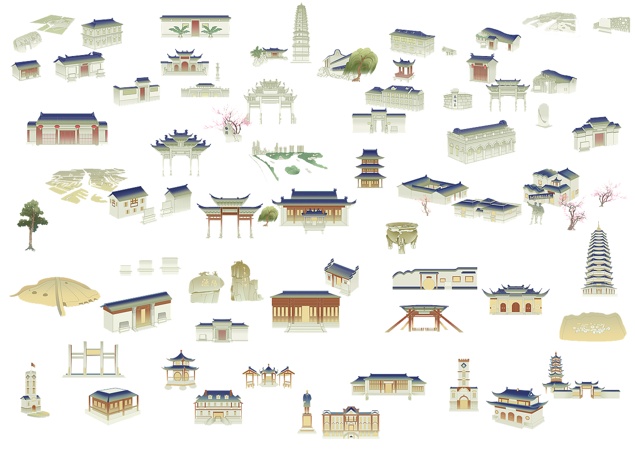 南京市文投集团×南京文旅局-江苏省文化长图插画