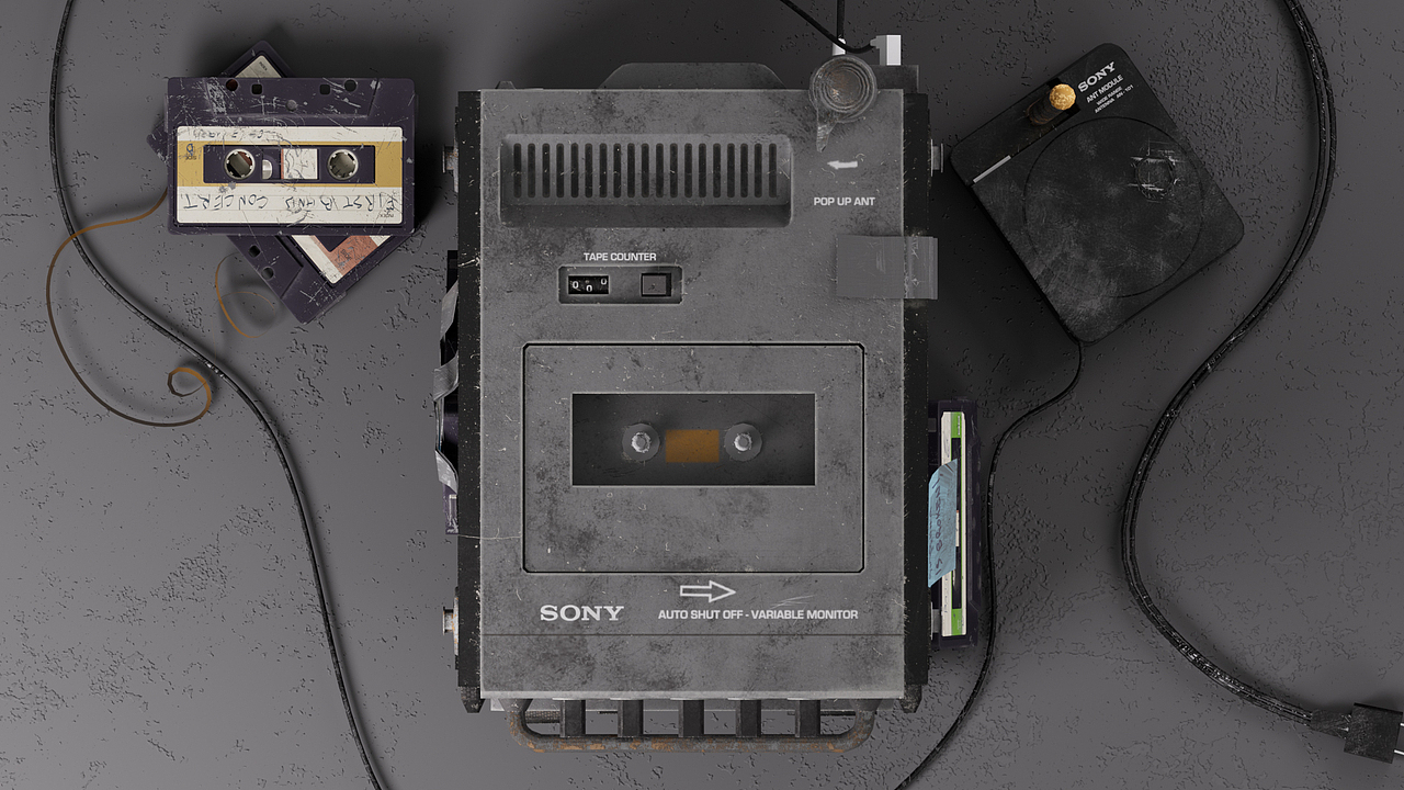 怀旧古董Sony FX-300产品细腻渲染