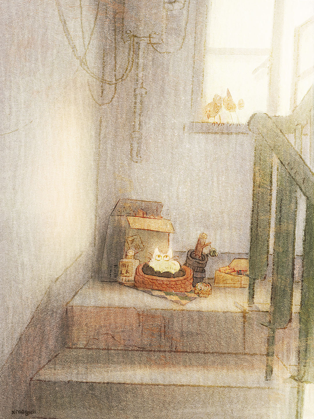 【插画&漫画】我拍的vs我画的《住在四楼半的邻居》（图ZMzY4NjAyMjg0） - 绘本 - 站酷设计师小鬼xiaoguii原创素材 - 站酷ZCOOL