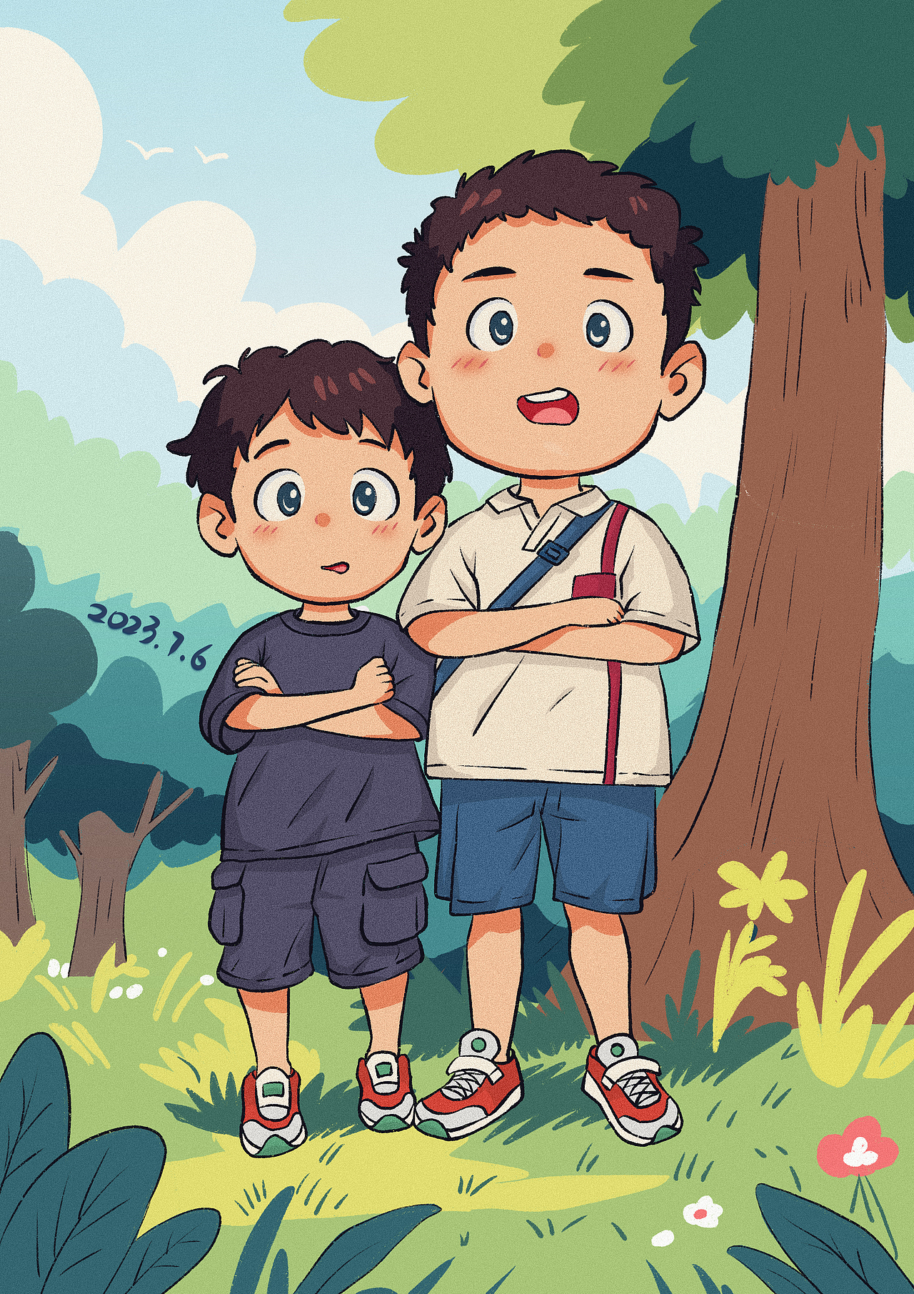 我把你畫成畫——兄弟2023（圖ZMzY4OTU2MzA0） - 兒童插畫 - 站酷設(shè)計師家有二熊原創(chuàng)素材 - 站酷ZCOOL