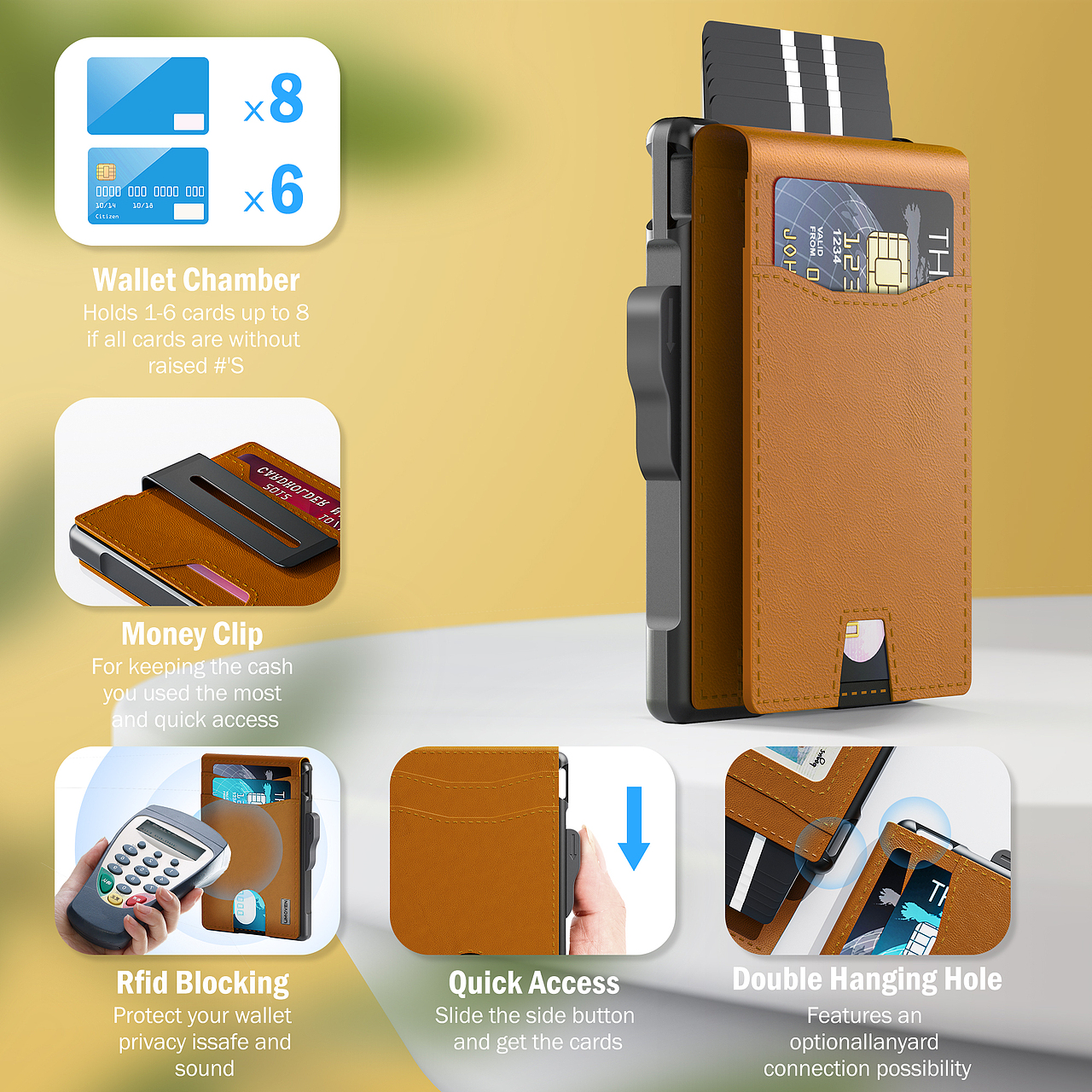 亚马逊卡夹钱包渲染设计