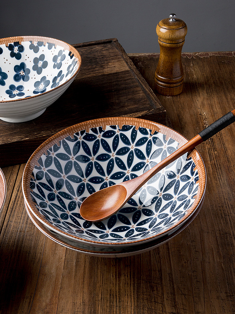 复古藤编8英寸拉面碗-暗调