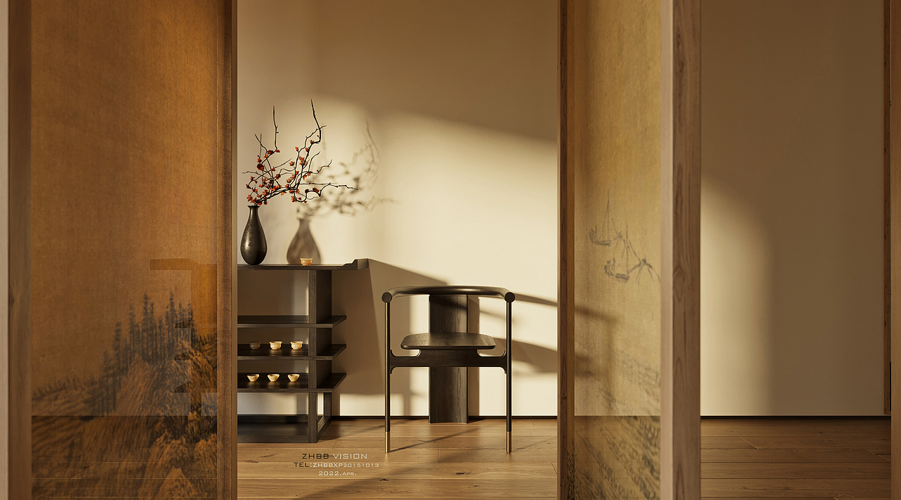 忆江南·中式别墅·二楼茶室（图ZMjk3MDQ3MTU2） - 家装设计 - 站酷设计师ZHBB效果表现原创素材 - 站酷ZCOOL