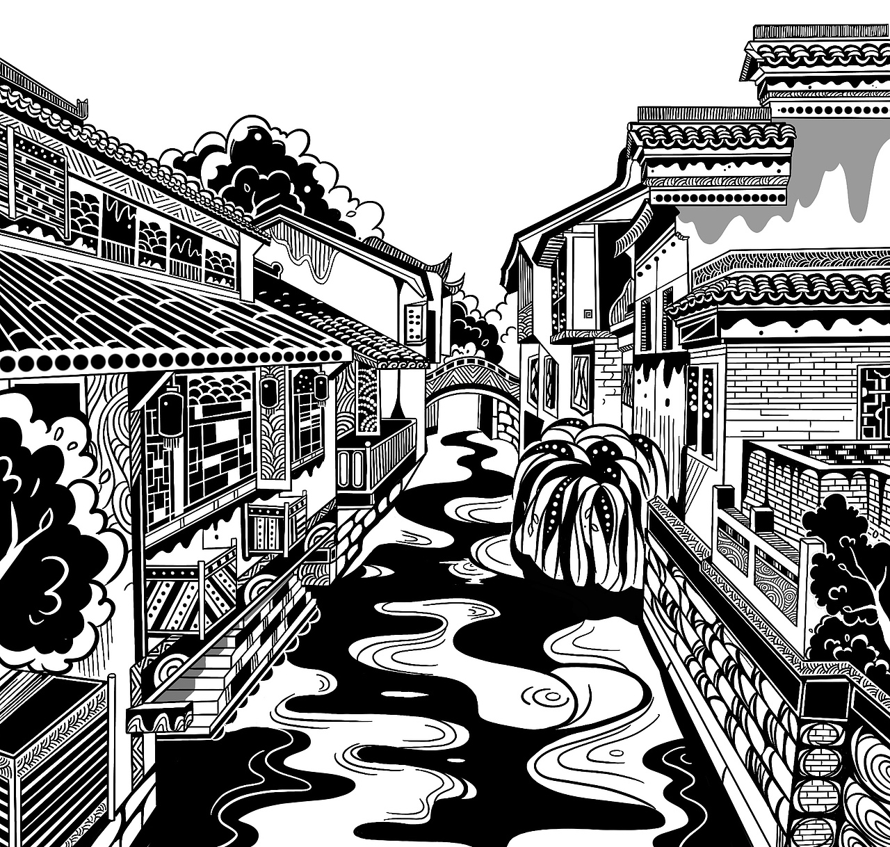 黑白装饰画·版画·传统纹样（上）（图ZMzUxNjg0NTI0） - 创作习作 - 站酷设计师期是原创素材 - 站酷ZCOOL