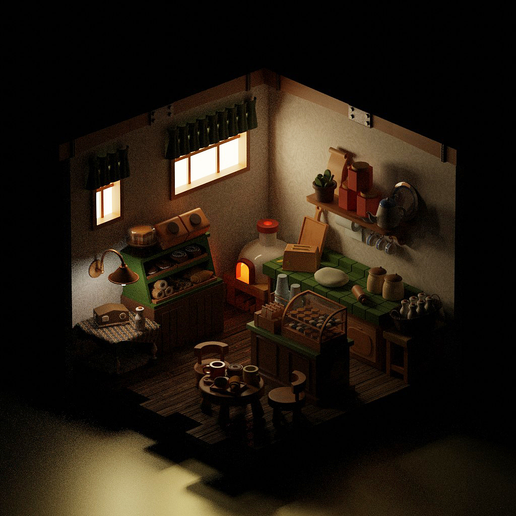 blender练习----烘焙小店（图ZMjk2Mjc2OTI0） - 场景 - 站酷设计师LeLe_Sun原创素材 - 站酷ZCOOL