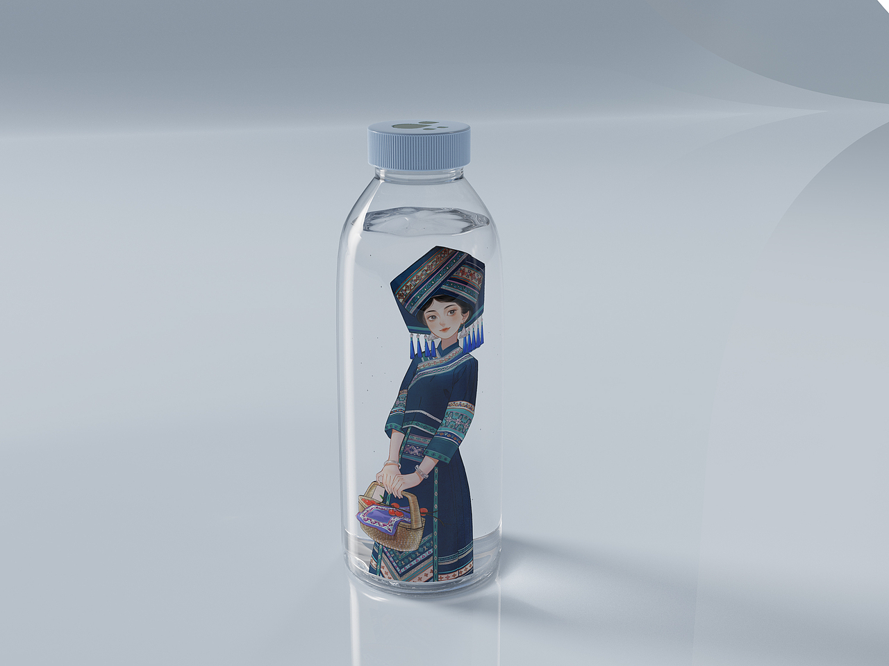 一款年轻人喜欢的水(美女民族少女)(建模+渲染)