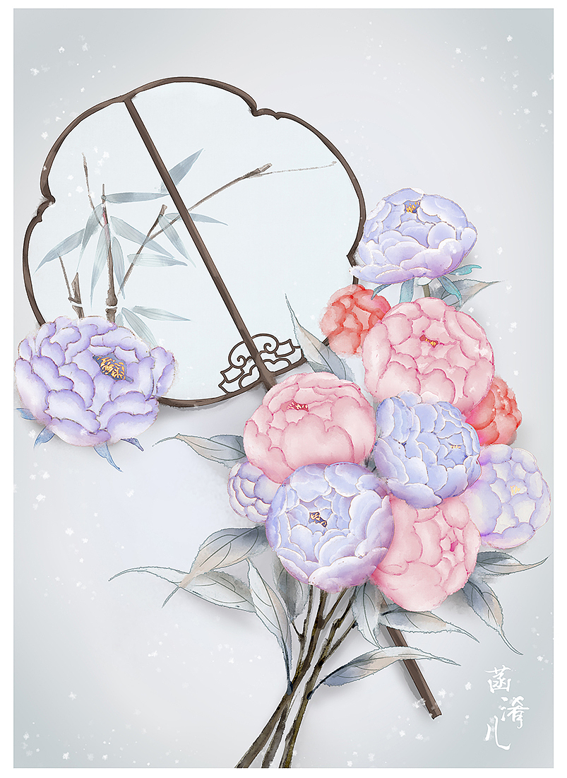 古风花草插画合集（图ZMzE2NDIyMDU2） - 商业插画 - 站酷设计师菡淆儿原创素材 - 站酷ZCOOL